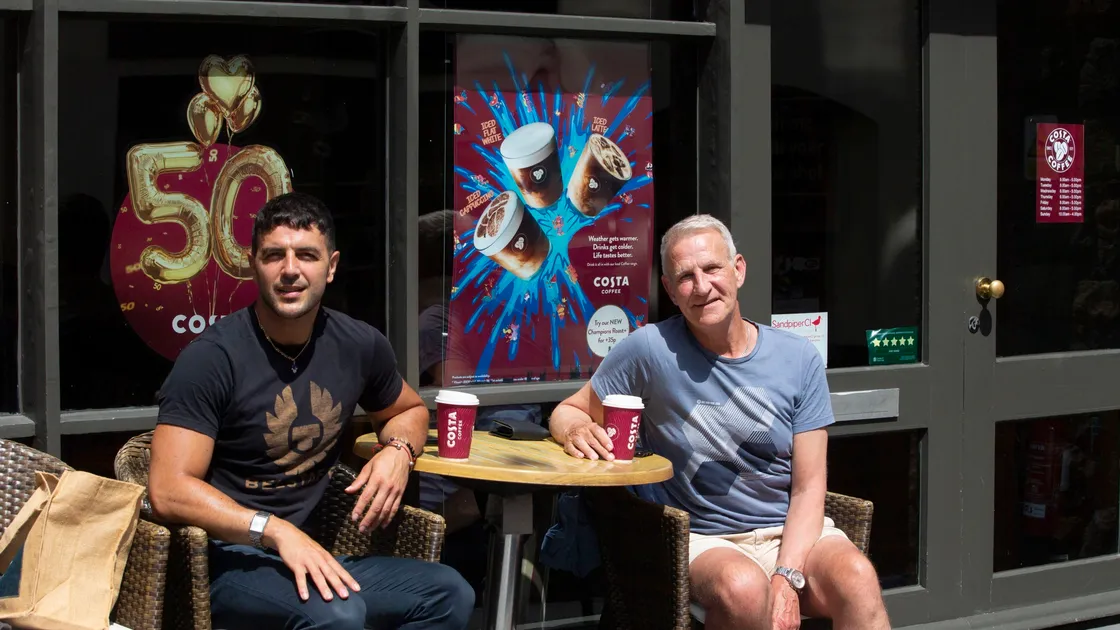 Andrew Pinsard, left, with Mladen Stolinchev. (Picture by Cassidy Jones, 29693090)