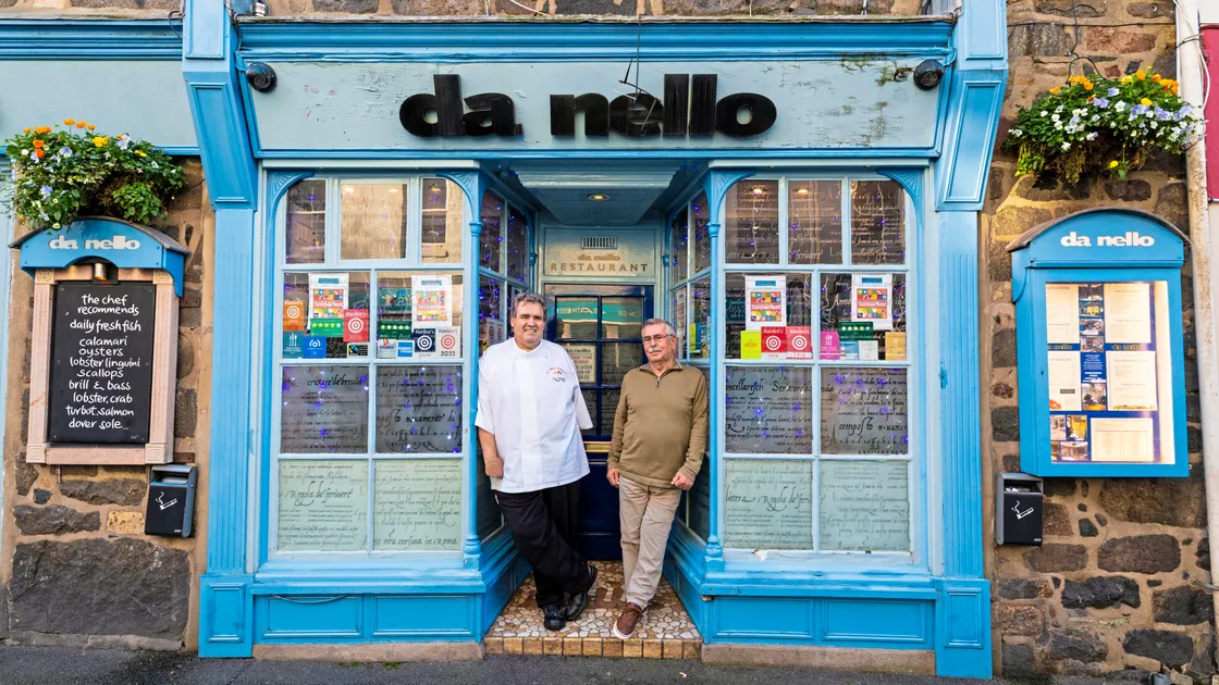 One of St Peter Port’s best known restaurants, Da Nello, is closing in a fortnight as its co-owners retire. Owners Tim Vidamour, left, and Manuel Teixeira