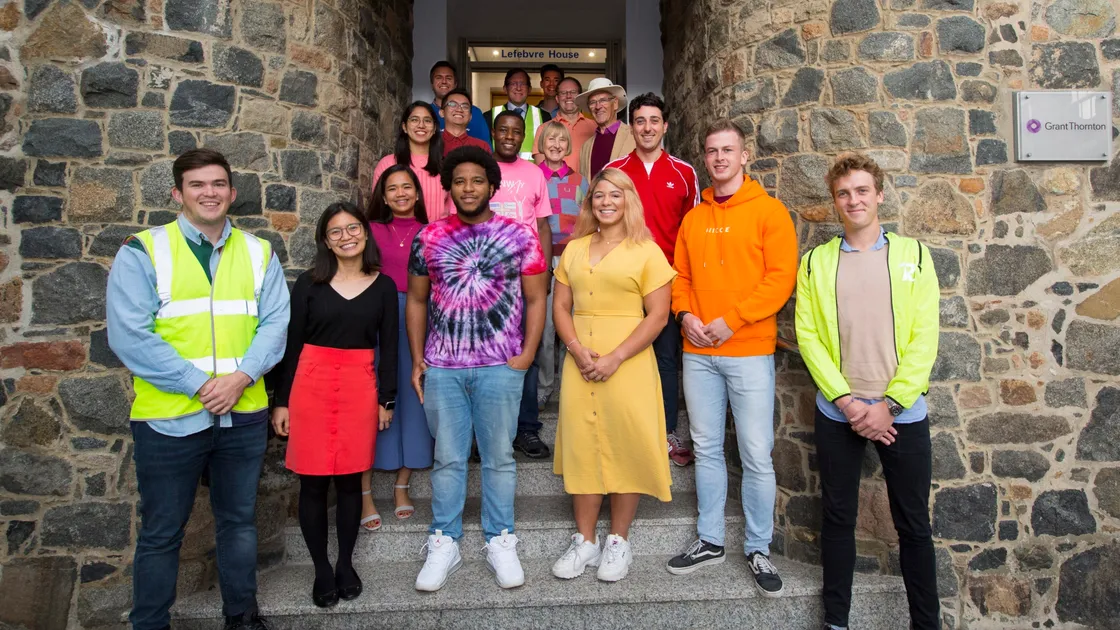 Staff at Grant Thornton wore their brightest clothes to the office yesterday to raise money for road safety charity Living Streets’ High-Vis Day.   (Picture by Adrian Miller, 28832444)
