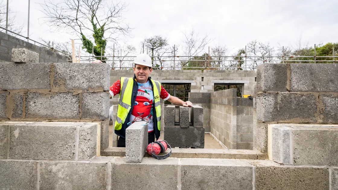 GSPCA manager Steve Byrne pictured as the walls were going up back in December.