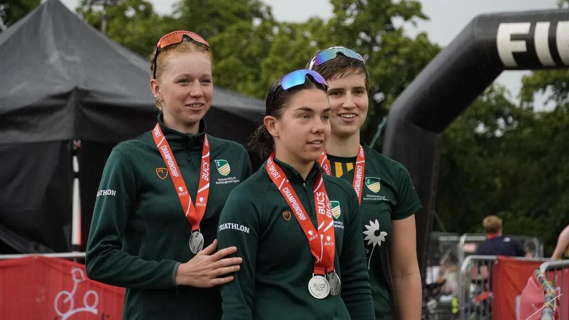 Hannah Kennedy with her silver-medal teammates from the University of Nottingham.