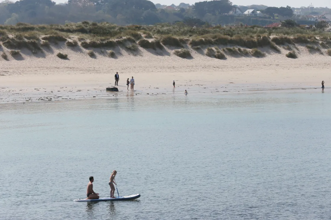 11-04-20  Islanders doing their exercise including swimming, cycling, paddle boarding, walking during the lockdown at Port Soif. (Picture by Adrian Miller, 29194746)