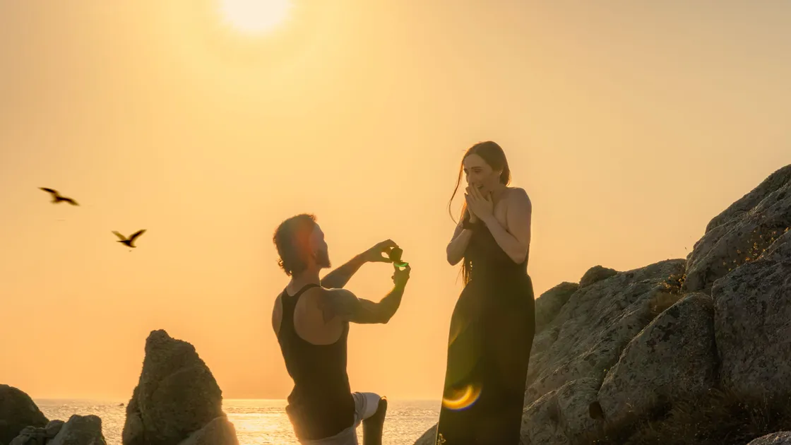 For Guernsey couple Alain and Jade, the island’s eclipse was already going to be a day to remember. But as the sun began to disappear, Alain had another surprise planned.