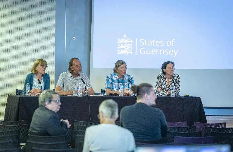 Left to right: Yvonne Burford, Steve Falla, Charles Parkinson and Lindsay de Sausmarez.