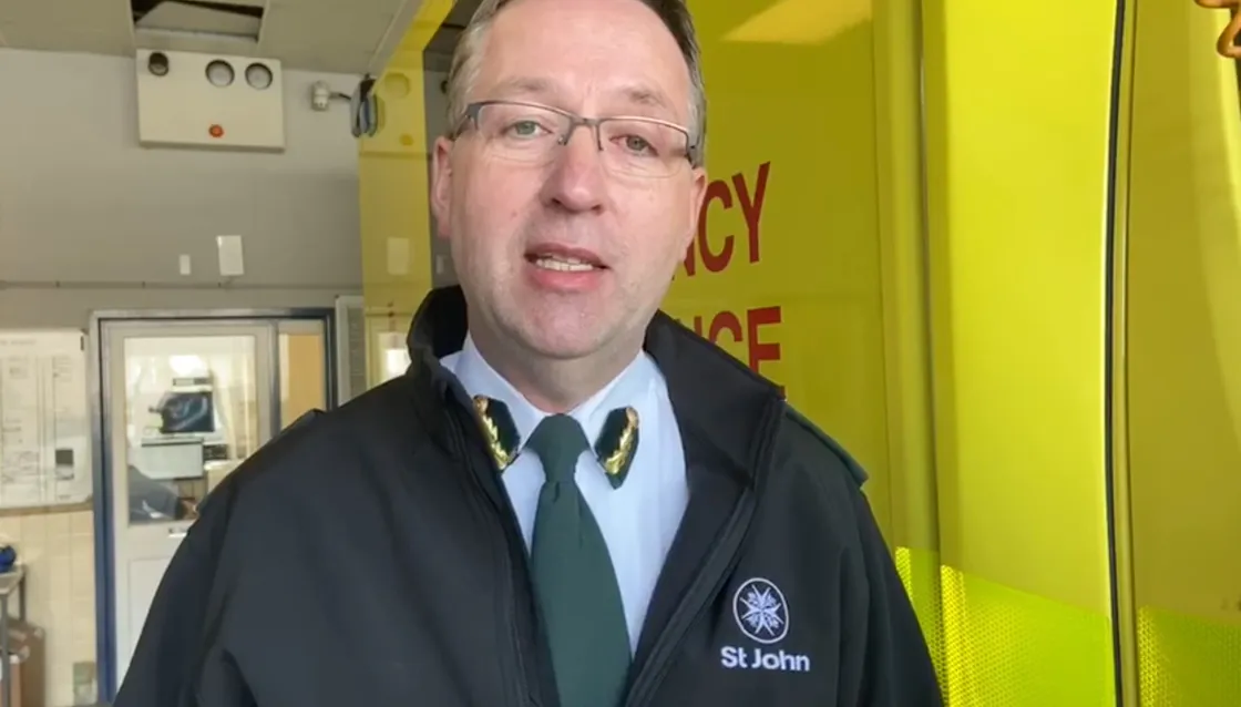 Picture from video of Chief Ambulance officer Mark Mapp requesting that people are honest about their symptoms when calling 999 so the correct resources are deployed.. (27845747)