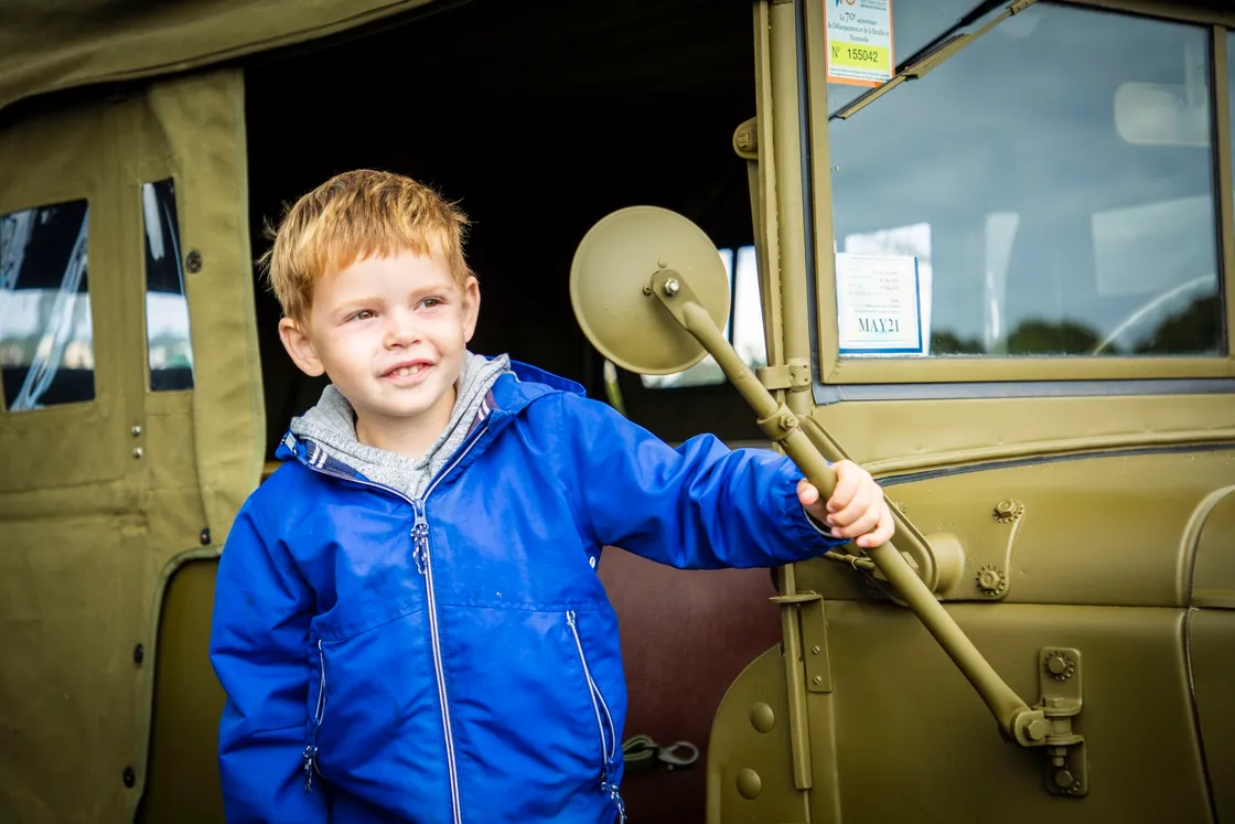 Jacob Alderton (3) in one of the Military Vehicles at the Guernsey Military Vehicle Group stand. (28612268)