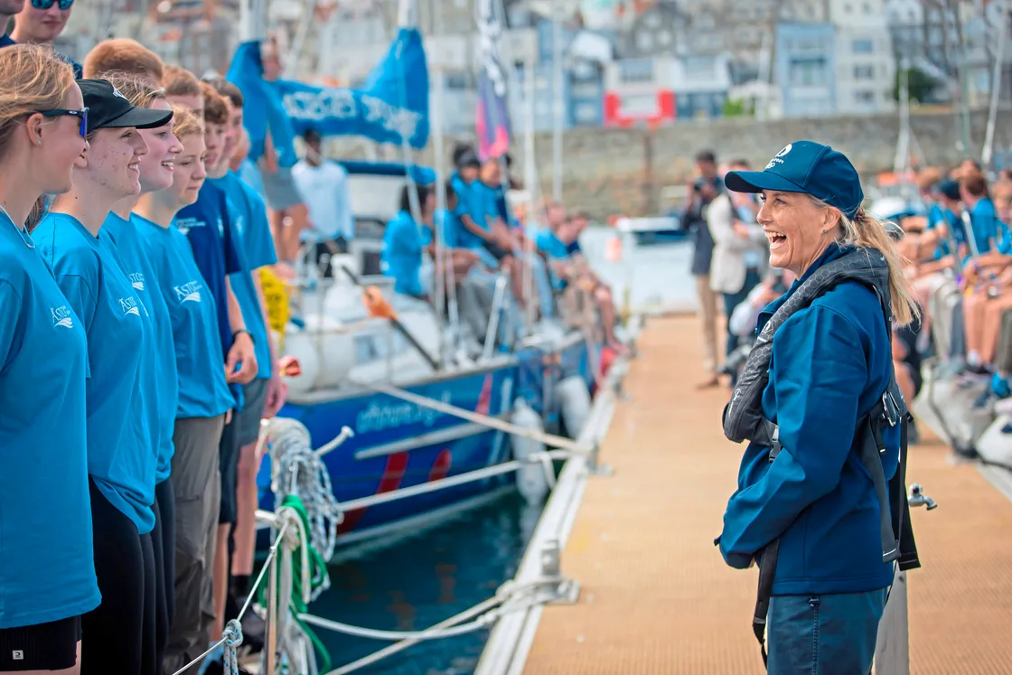 The Duchess of Edinburgh meeting the young sailors on the pontoons. (Picture by Peter Frankland, 33505186)