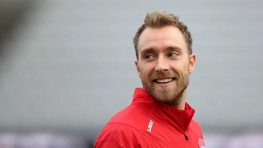Denmark's Christian Eriksen during a training session at Ceres Park, Aarhus. (29656440)