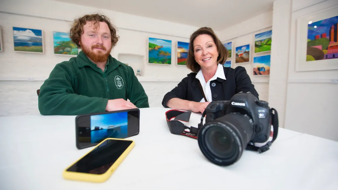 National Trust manager Jake Le Gallez and vice-president Sara Lampitt in the gallery space at Saumarez Park Folk Museum. (Picture by Peter Frankland, 30779067)