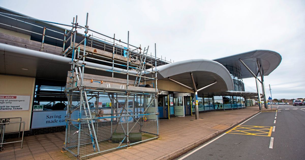 Scaffolding on airport’s roof for at least a year