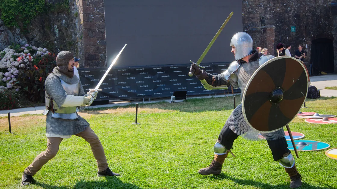 Joust a bit of fun: The annual Fete d’Etai returned to Castel Cornet yesterday. (Pictures by Erin Vaudin, 34365611)