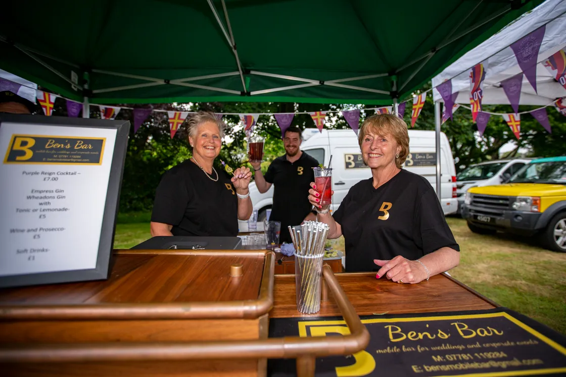 Ben’s Bar was selling ‘Purple Reign’ Jubilee cocktails. Left to right, Jo Hunter, owner Ben Hunter and Clare Cooper.   (30892557)