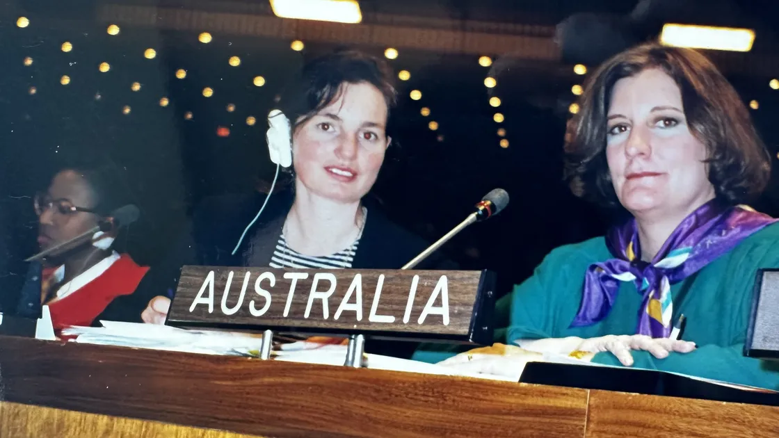 Jeannie, left, negotiating for Australia in New York