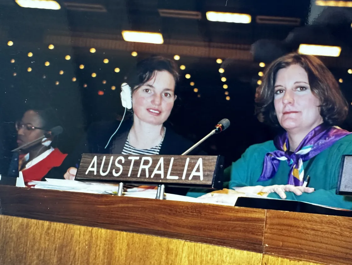 Jeannie, left, negotiating for Australia in New York