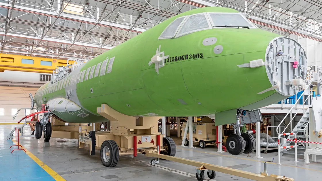 The new Aurigny ATR G-OATR in France. It is set to be delivered in August. (24547529)