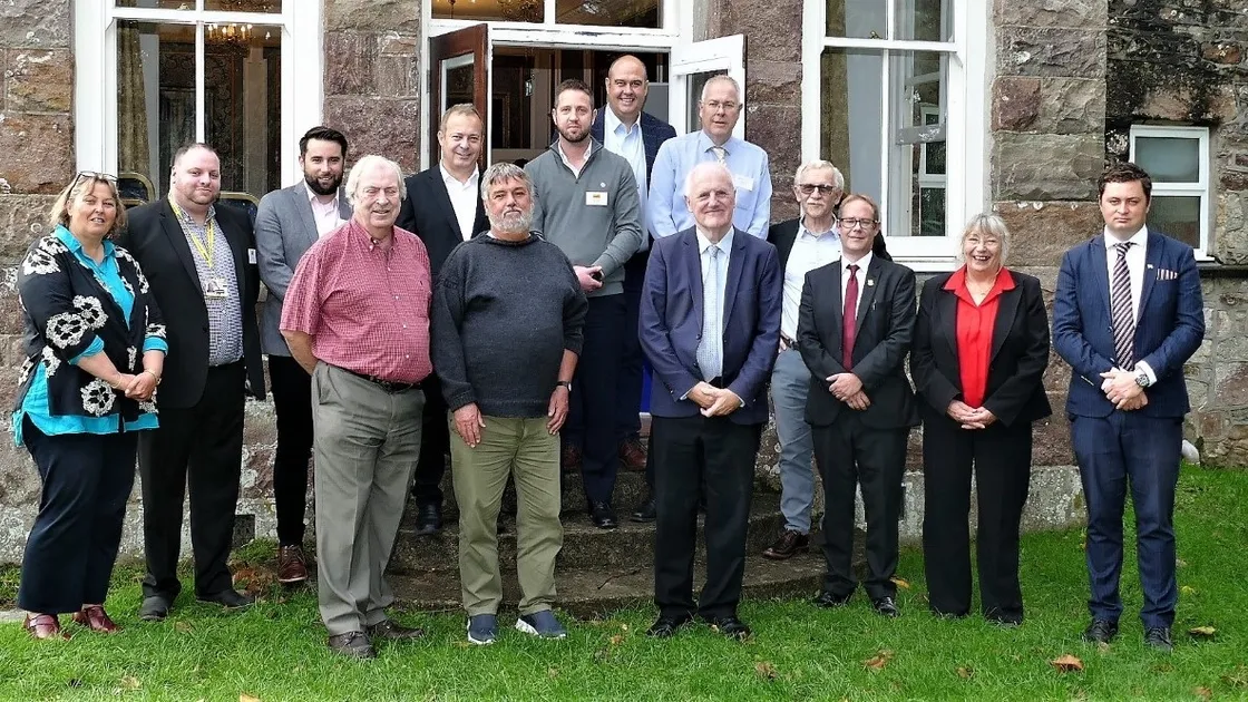 Alderney and Guernsey States members and officers at a drop-in in Alderney about the airport redevelopment.(Picture by David Nash)
