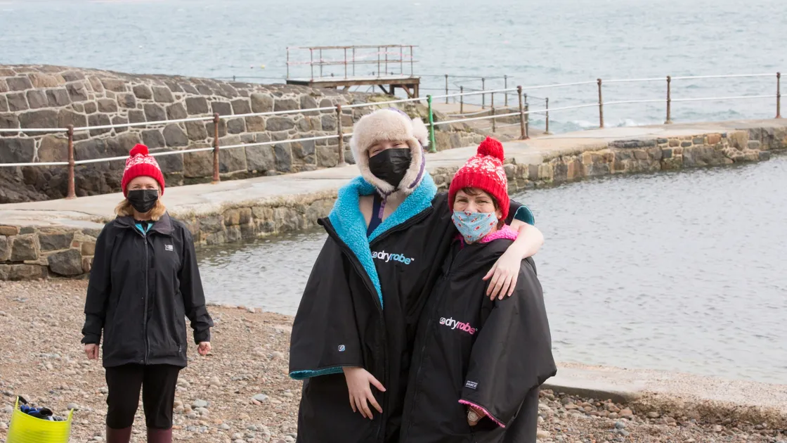 Left to right: Tracey Atkinson, Freya Lucks and Alison Good are enjoying being able to swim in the Bathing Pools again (Picture by Adrian Miller, 29274570)