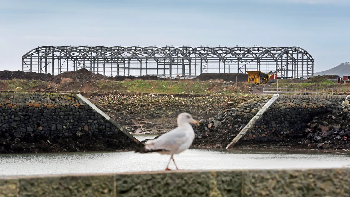 The main structure of the waste management facility at Longue Hougue is almost complete.                         (Picture by Peter Frankland, 20501025)