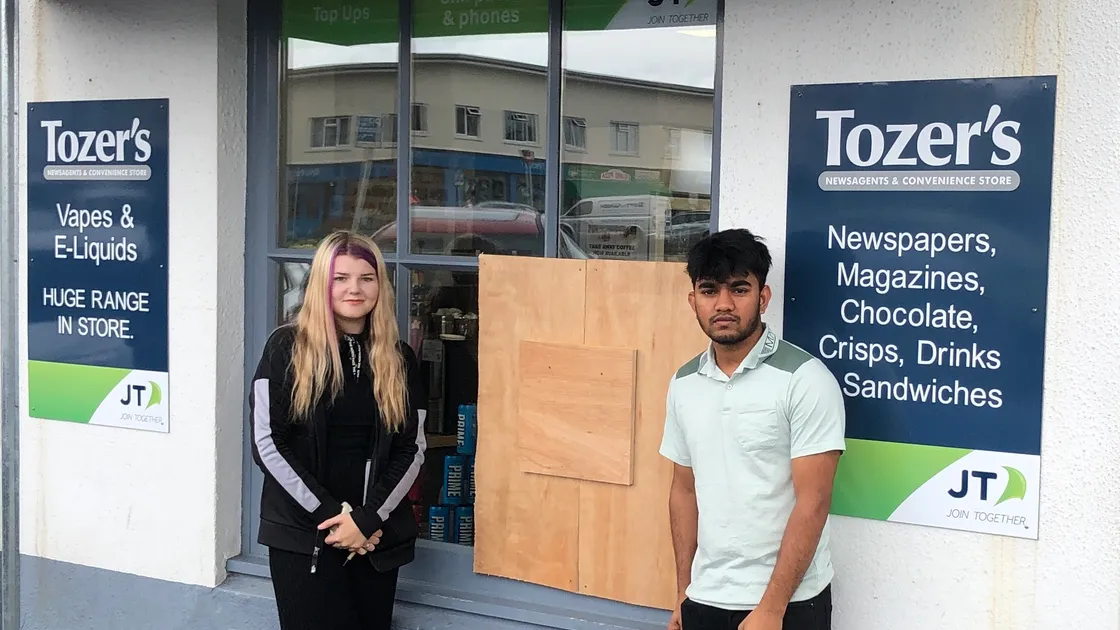 Tozer’s staff Star Marie Vivyan and Fahim Ahmad were running the Bridge store as usual yesterday afternoon, after the damage had been cleared up. (32423538)