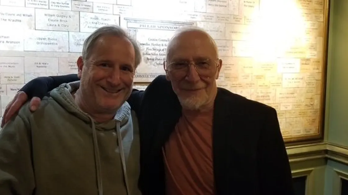 Author Jay Nachman (left) with Graham Parker, after a concert in 2025
