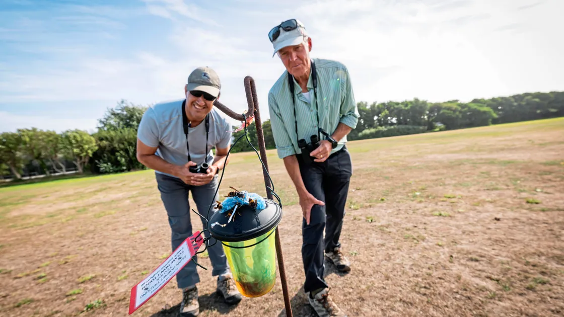 Nik Carre, left, will be taking over as Asian hornet strategy project coordinator from Francis Russell, right