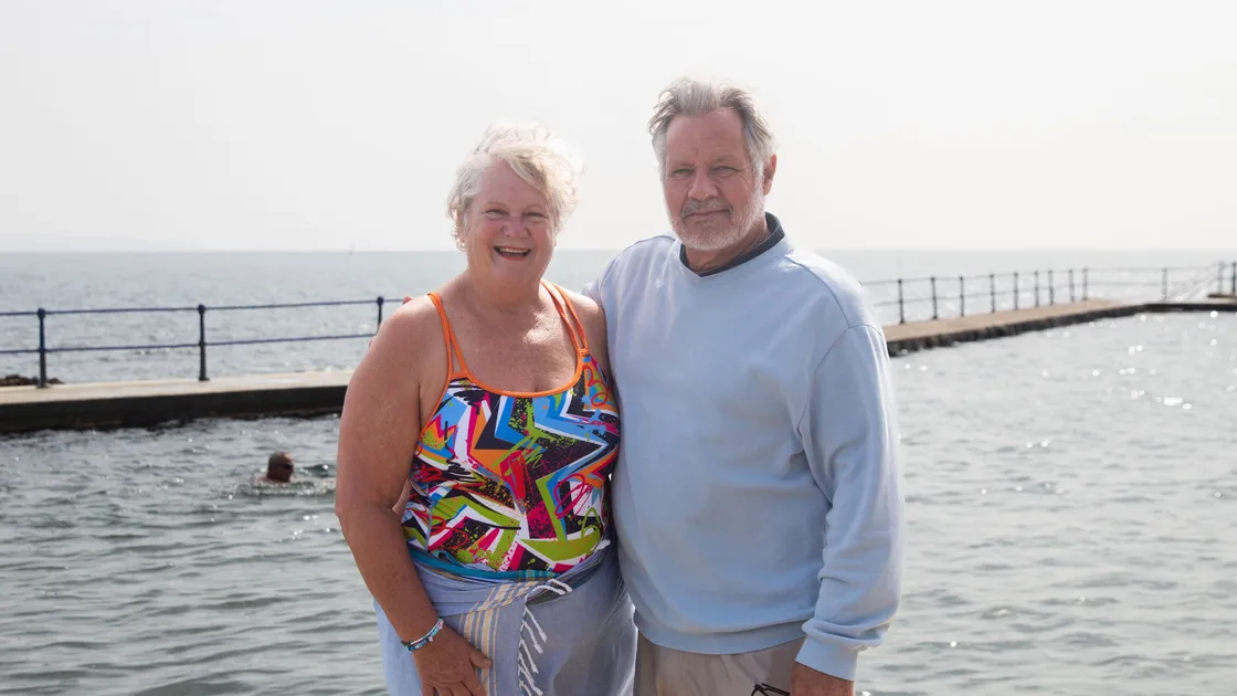 Maura and Charles Sanderoff, visitors from Cape Town, enjoying the ‘glorious’ conditions at the bathing pools. (Pictures by Erin Vaudin, 33556978