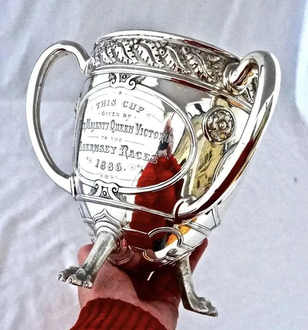 John Deichler is a US citizen and Guernsey Fief owner who has been buying parts of Guernsey history and donating them back to the island as part of a project he started last year. He is returning to the Bailiwick in October with donations that include this 1.1kg silver trophy cup, presented by Queen Victoria to the winner of the 1886 Guernsey Races. (32124883)