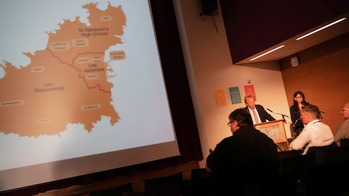 Education, Sport & Culture's Deputy Bob Murray and its president Andrea Dudley-Owen. (Picture y Andrew Le Poidevin)