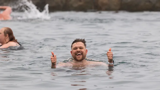 Ice Bath Harry splashes down in island to take a cold plunge
