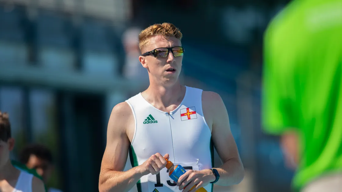 Cameron Chalmers ran a season’s best of 46.76sec. in the 400m at his favourite Footes Lane track, and will be back there searching for Island Games gold after deciding to make his home Games his priority for 2023. (Picture by Peter Frankland, 32244299)
