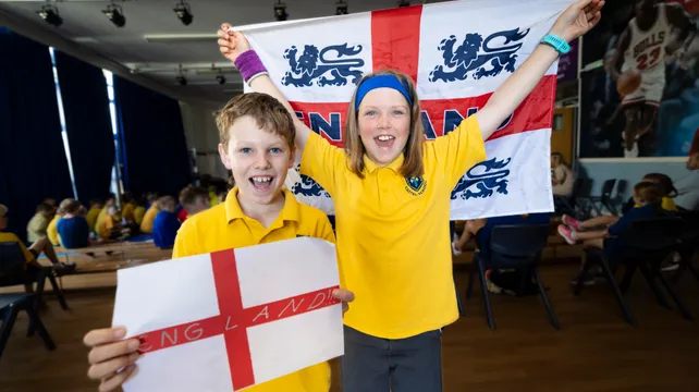 Castel pupils cheer early morning England victory