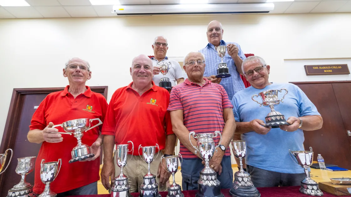 Front, left to right: Former North Regatta representatives Ray Lowe and Chris Thompson, with Vale constables Richard Leale and John Niles. Back: St Sampson’s constables Joe Abbotts and Dave Hannah. 
