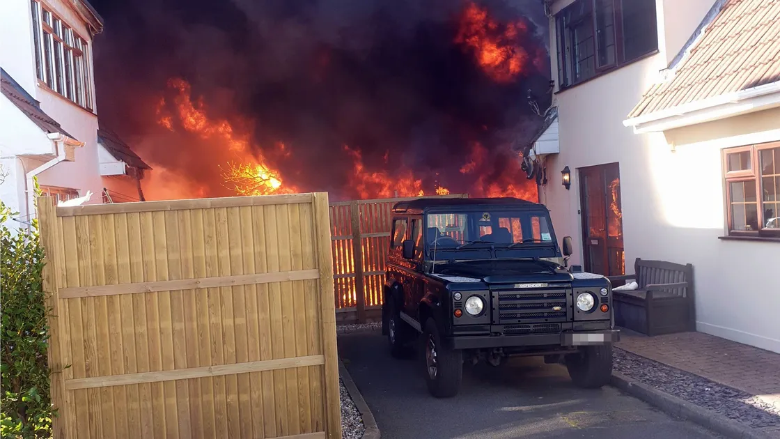 Scott Tostevin's picture shows the blaze shortly before the fire service arrived.