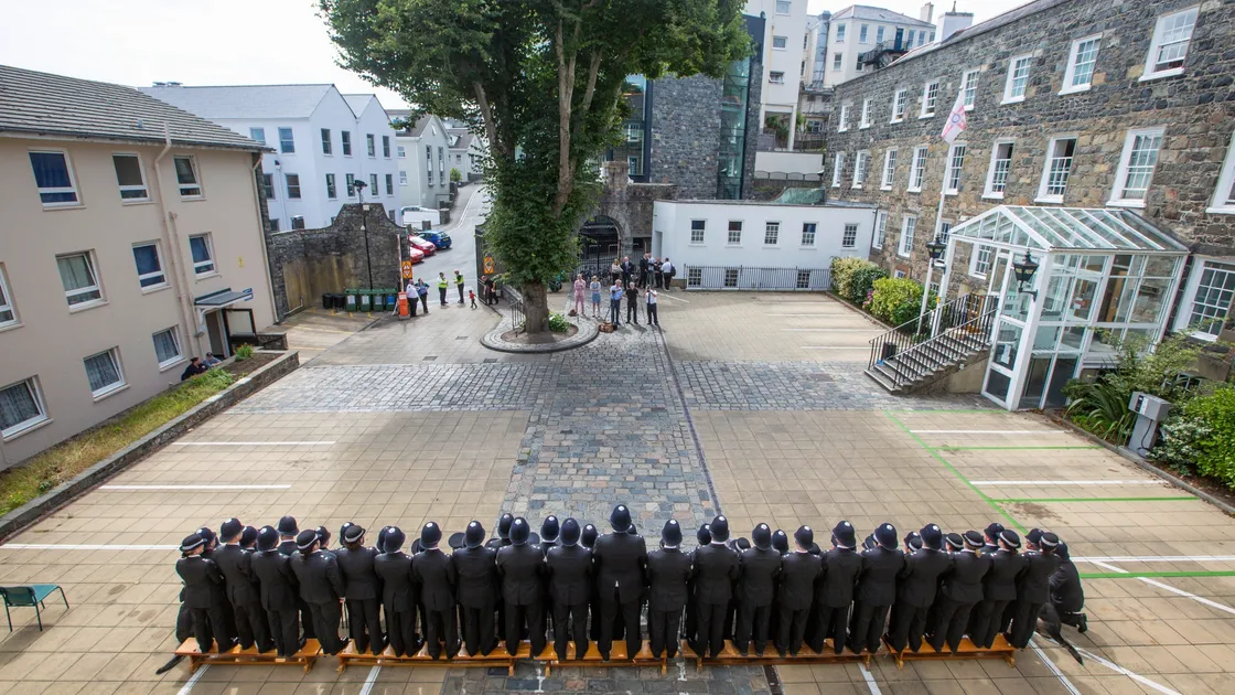 Police officers pose for a commemorative photograph as part of the force's centenary celebrations. (Picture by Peter Frankland, 28615592)