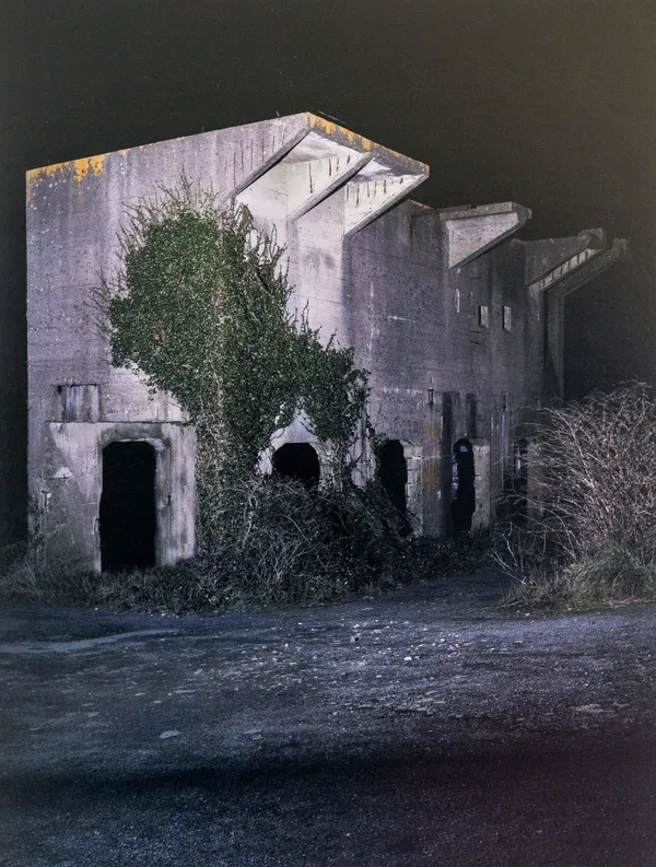 Aaron's photograph of the German stone crusher at Les Vardes quarry.