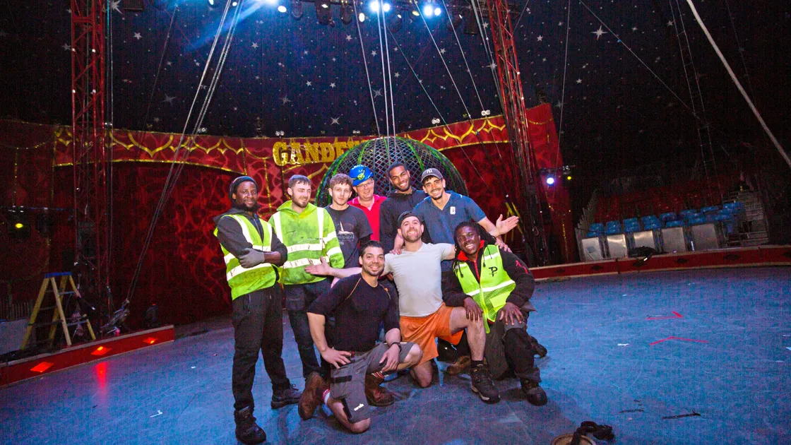 It was all hands to the pump for the crew of Gandey's Circus to get ready for their opening show on Friday evening at Cambridge Park. (Picture by Sophie Rabey, 33283272)