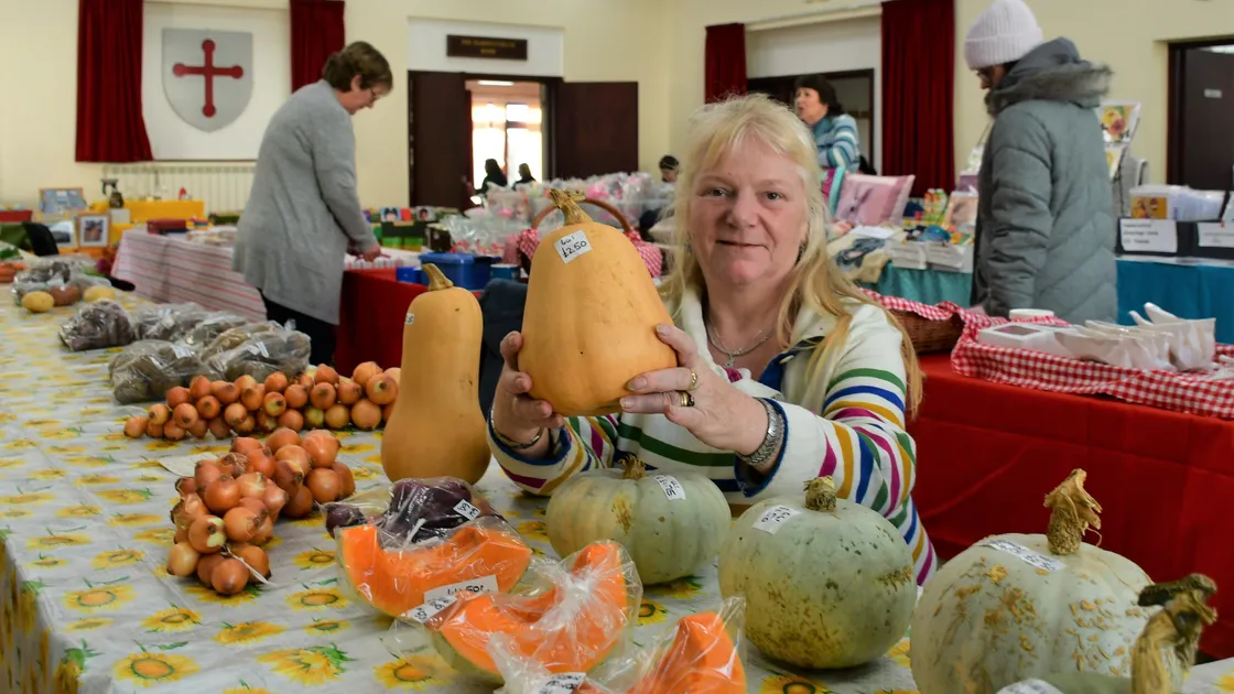 Market organiser Sarah Breton at the much-loved fruit and veg stall. (Pictures by Benoit Mahieux, 31676936)