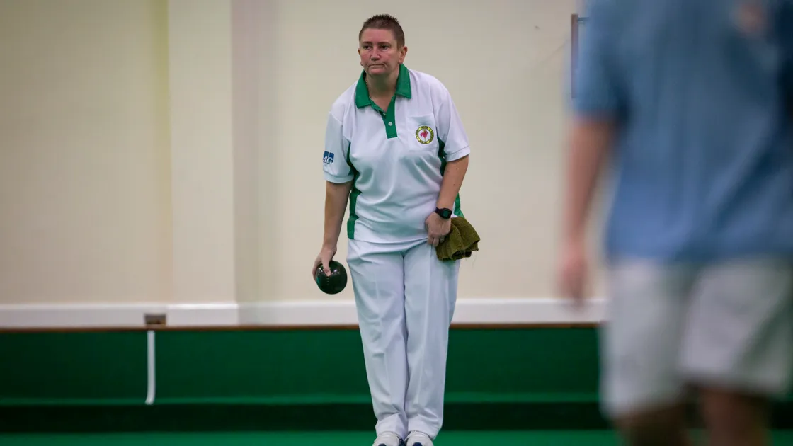 Alison Merrien was unable to find her best form in the women's singles final at the World Indoor Bowls Championships. (Picture by Sophie Rabey, 30409739)