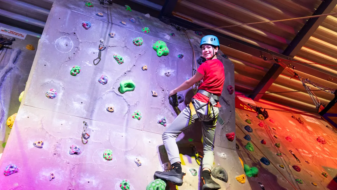 Danik Canty-Forrest, 12, at the start of the Le Murier Everest Challenge, raising money for their off-island trips.