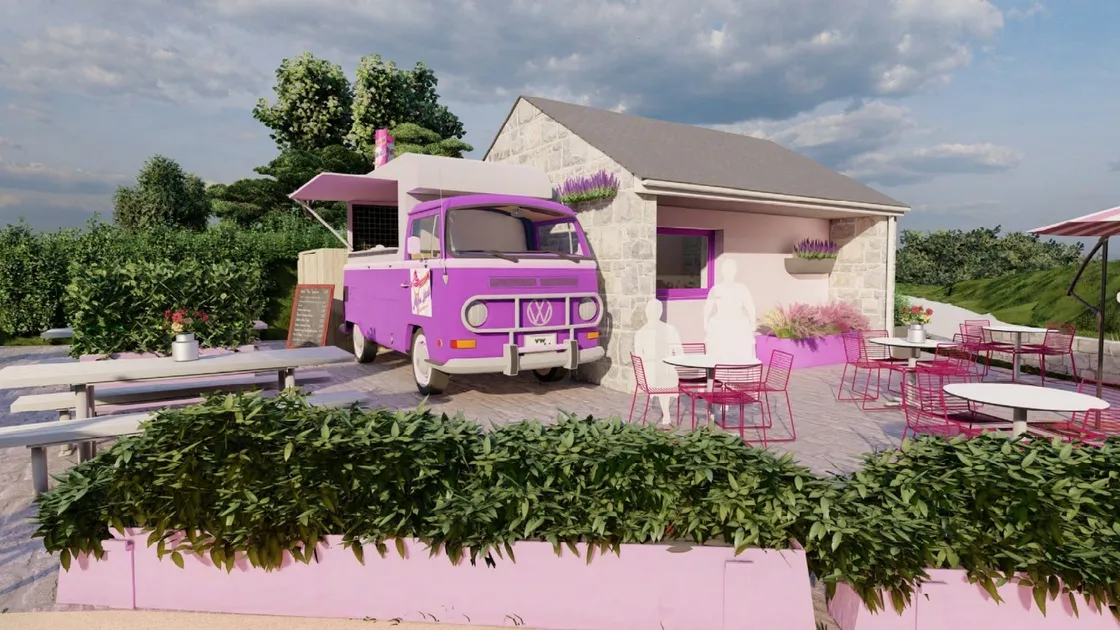 An artist's impression of what the expanded seating area and pizza van could look like, if permission was granted. Image by The Drawing Room. (32029171)