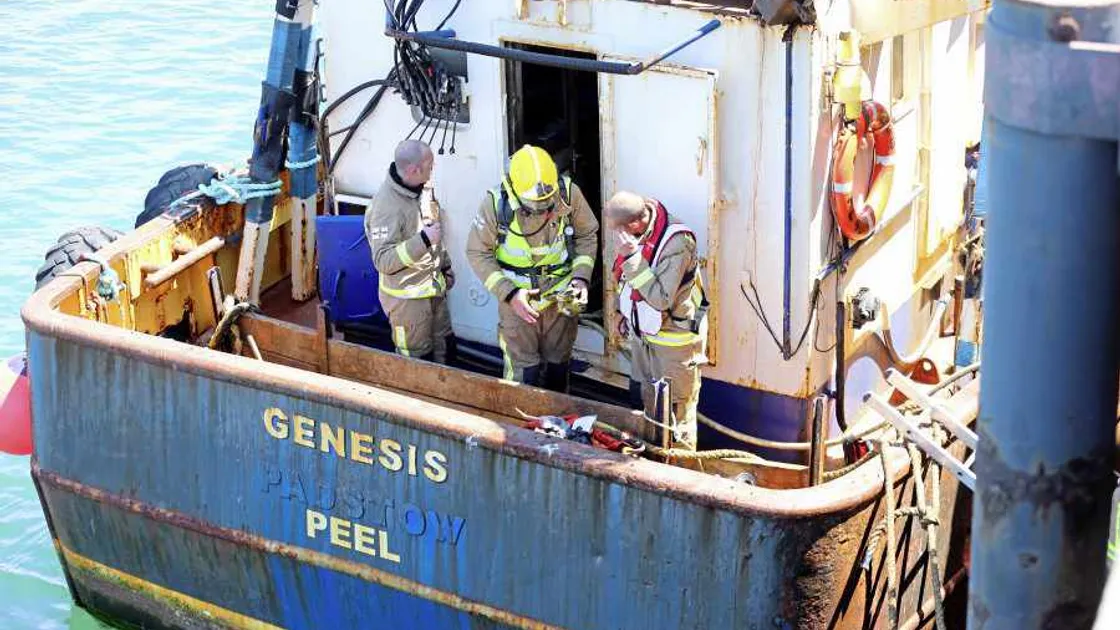 Fire on visiting scallop boat taking a break