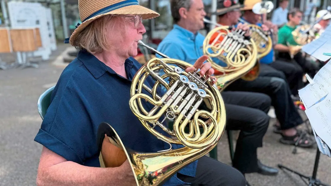 GSW’s horn section earlier this year at a Candie Gardens concert