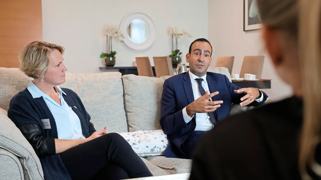 Deputy Sasha Kazantseva-Miller and Adam Oubuih, CEO and MD of Atout France, the tourism development agency of France