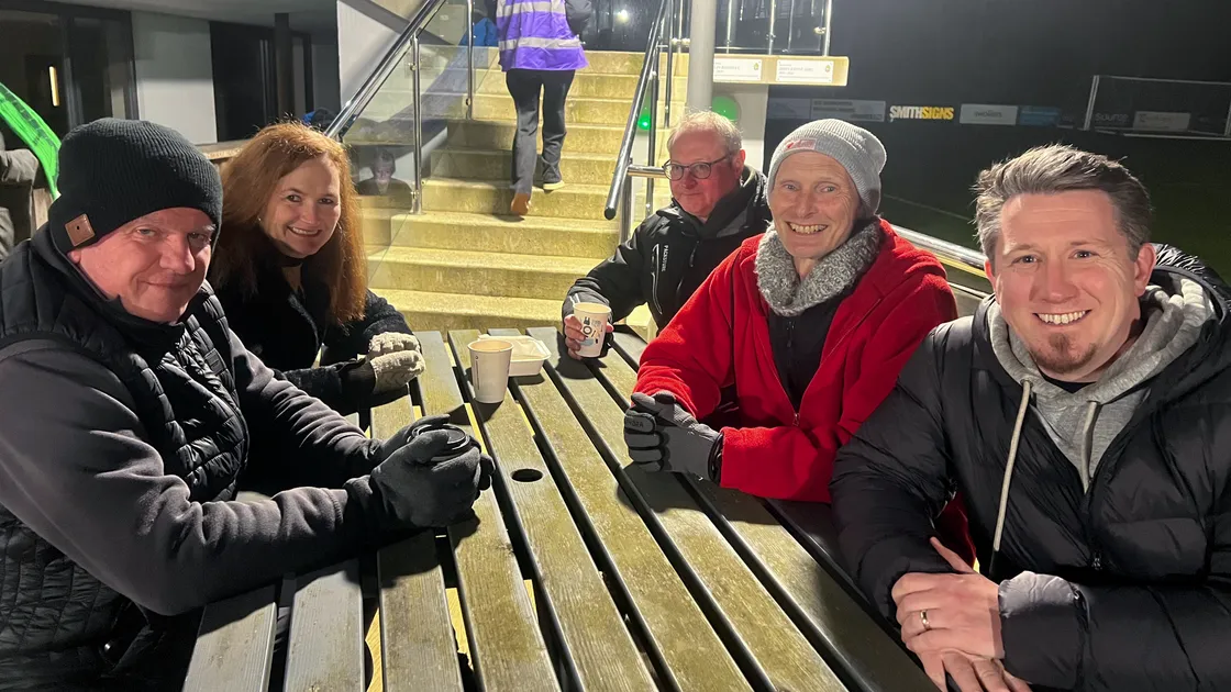 Caritas trustees, left to right: David Stoddard, Odette de Garis, Renaut de Garis, Graham Merfield and Rev. Daniel Foot.