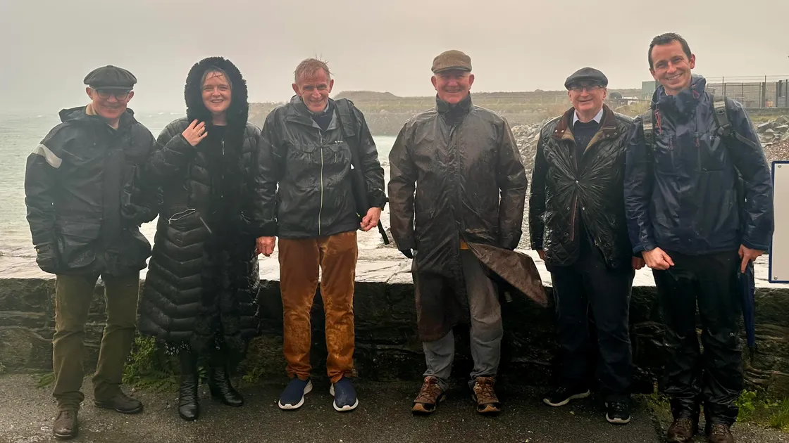 Left to right, ADC to the Lt-Governor Marco Ciotti, Lindsay Freeman from the Guernsey Development Agency, its chairman Peter Watson, Lt-Governor Sir Richard Cripwell, and GDA directors Simon Kildahl and Louis Le Poidevin