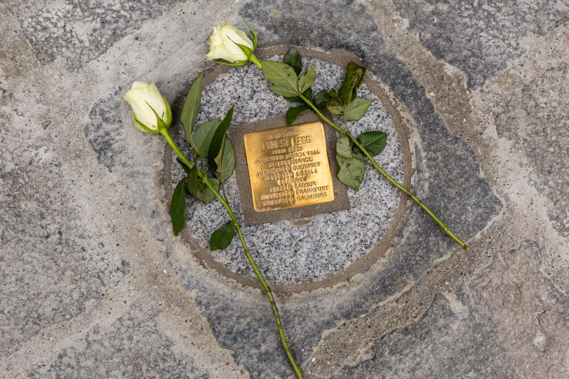 Mr Legg’s commemorative stone is one of a series installed around the island over the past few years.