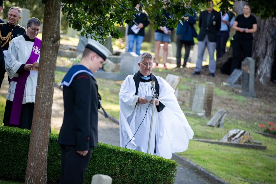 Marking the 80th anniversary of the loss of HMS Charybdis and Limbourne at the Foulon Cemetery.
