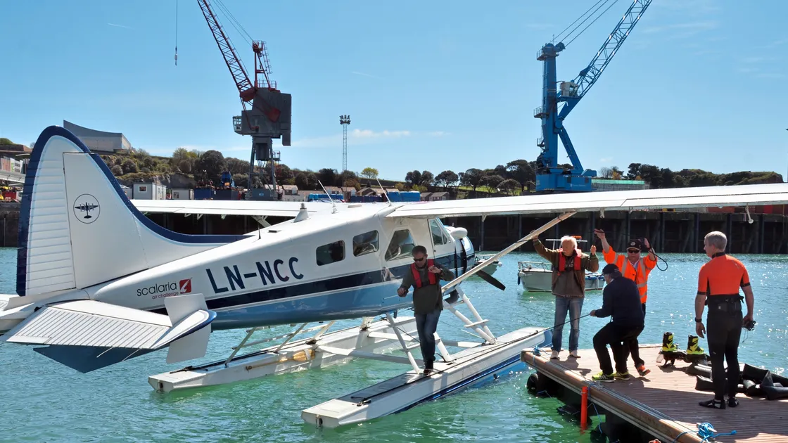 A Beaver sea plane at Barclays Jersey Boat Show in 2016. Benjamin Hill, founder of Clear Harbour Airways, said that an air operator’s certificate had now been approved for the firm and hopes to run a route between Jersey and Guernsey in July with future flights to Alderney under consideration. (Picture by Peter Mourant, 21107747)
