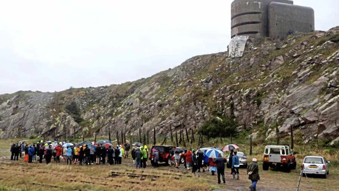 Scores turn out to protest in Alderney