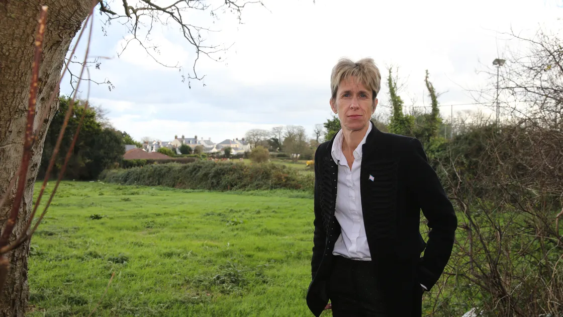 Deputy Heidi Soulsby at Les Blanches, the controversial development site in St Martin’s. The Development & Planning Authority denied permission, but the Planning Panel allowed it on review. She has welcomed the review into bodies such as the panel.                         (Picture by Adrian Miller, 20910324)